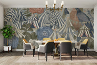 The wallpaper for walls being admired in a home.

