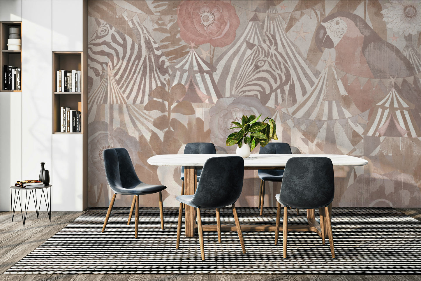 Circus Flora: Vintage Carnival Dream Pastel Pink Wall Mural