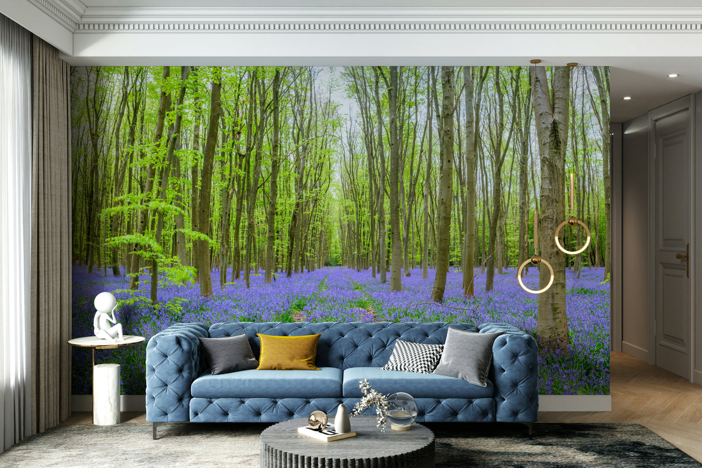 Enchanted Bluebell Woods Wall Mural