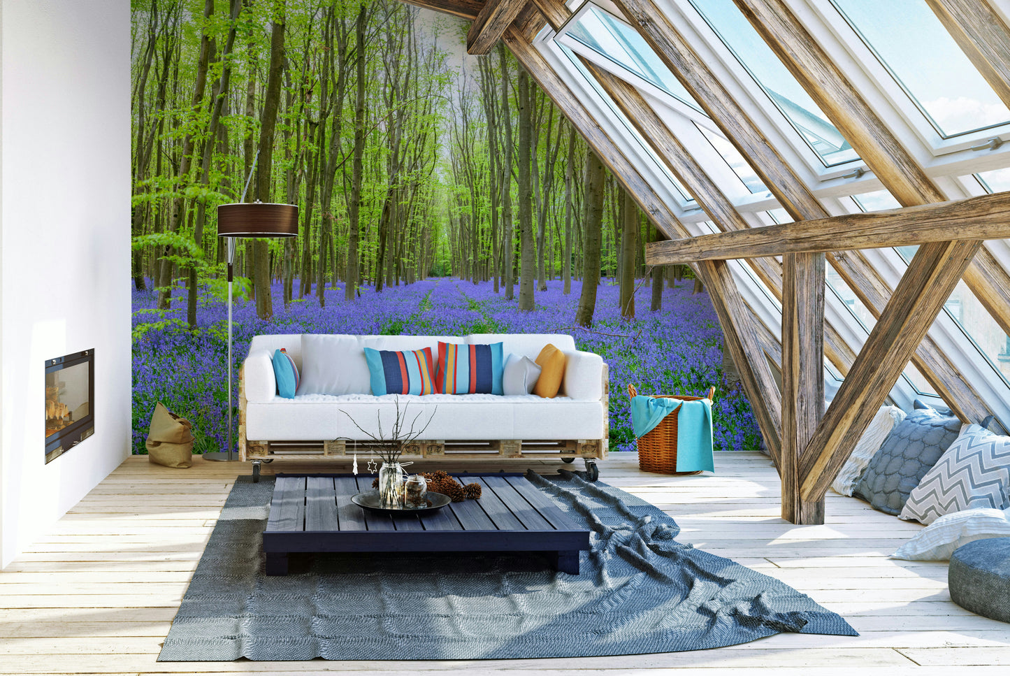 Enchanted Bluebell Woods Wall Mural