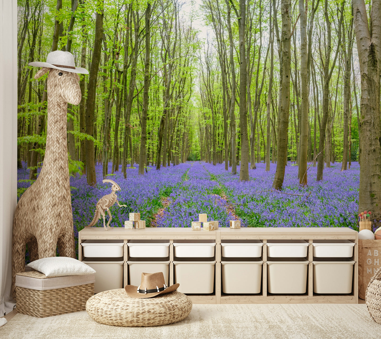 Enchanted Bluebell Woods Wall Mural