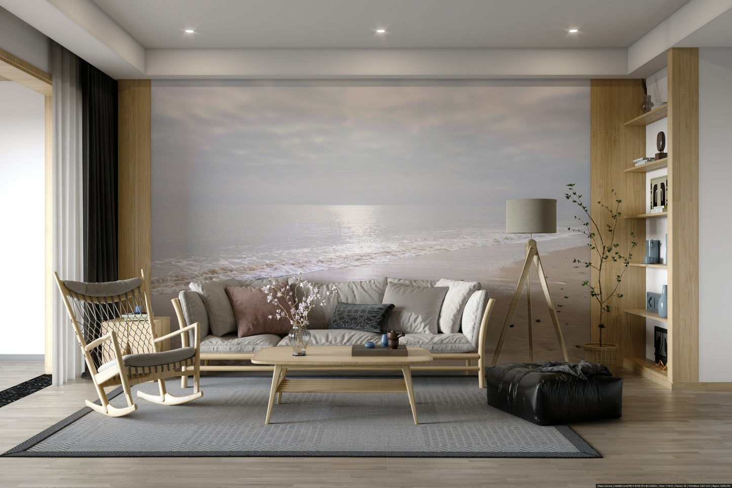 Gentle Waves Reflection Wall Mural