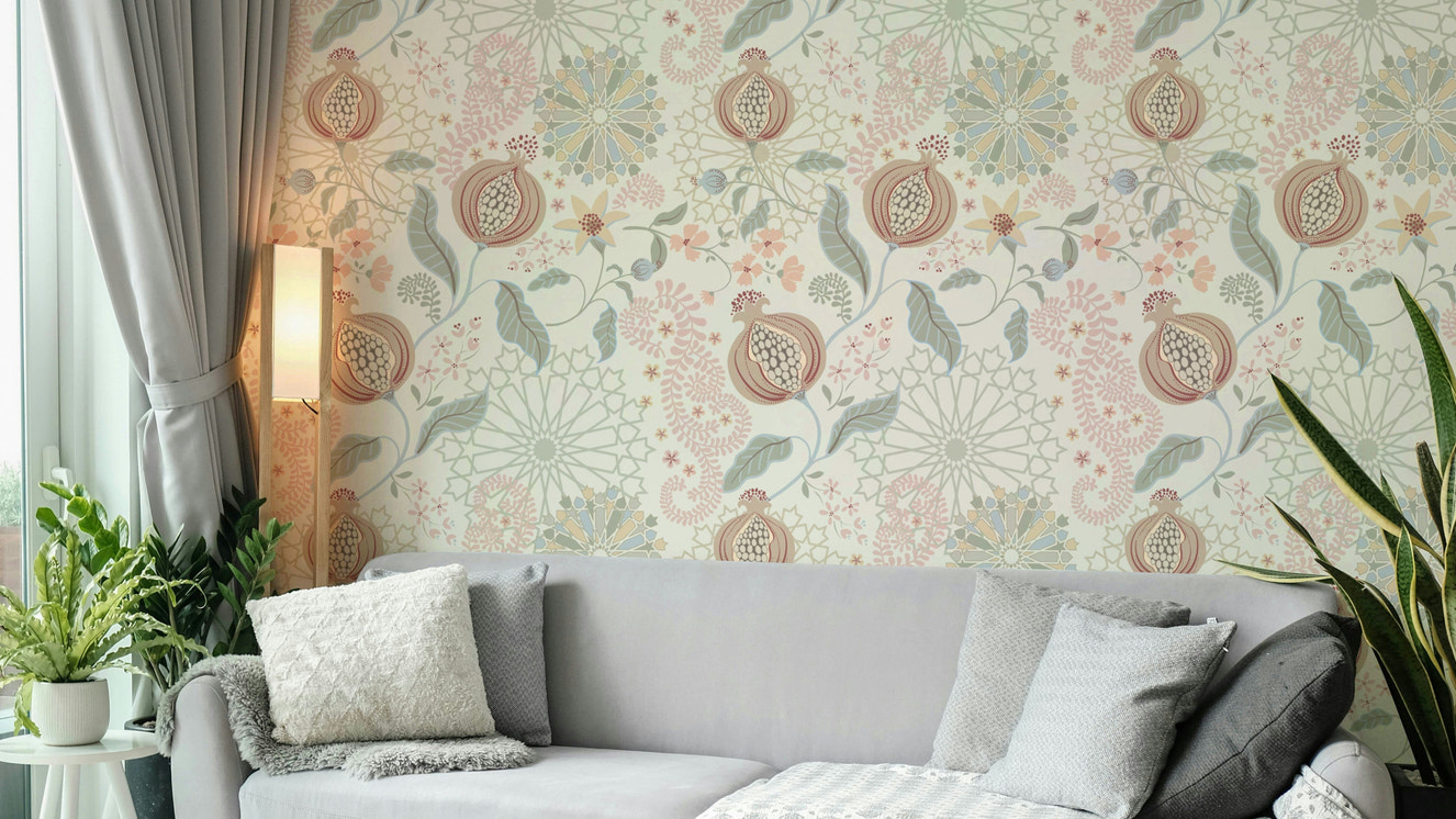 Soft Tones Pomegranate Wallpaper⁠