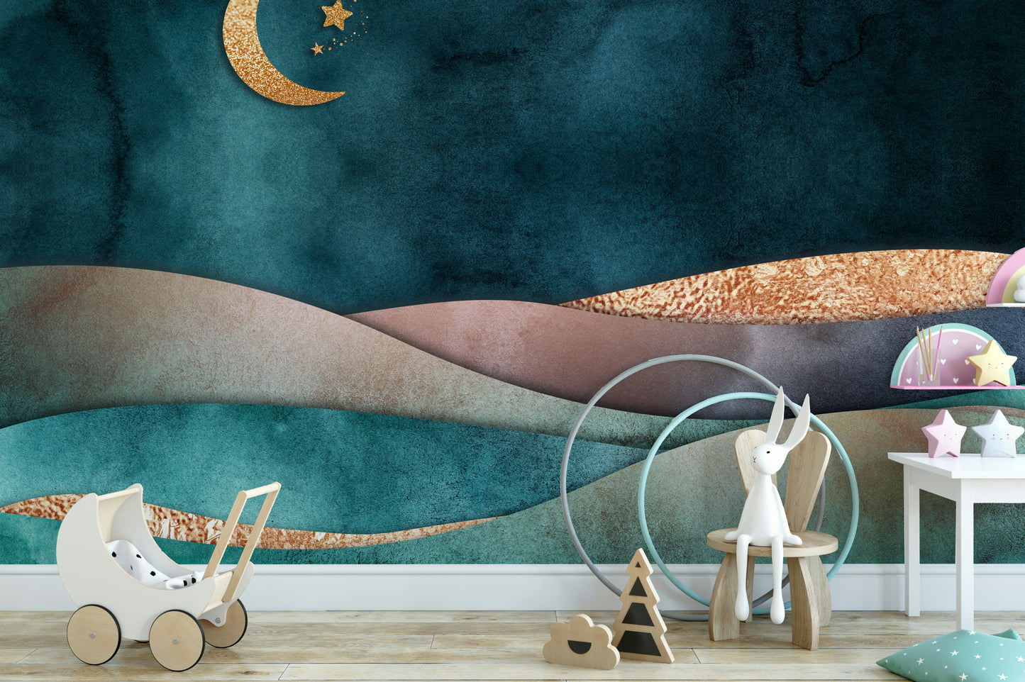 Golden Moon Hues Wall Mural