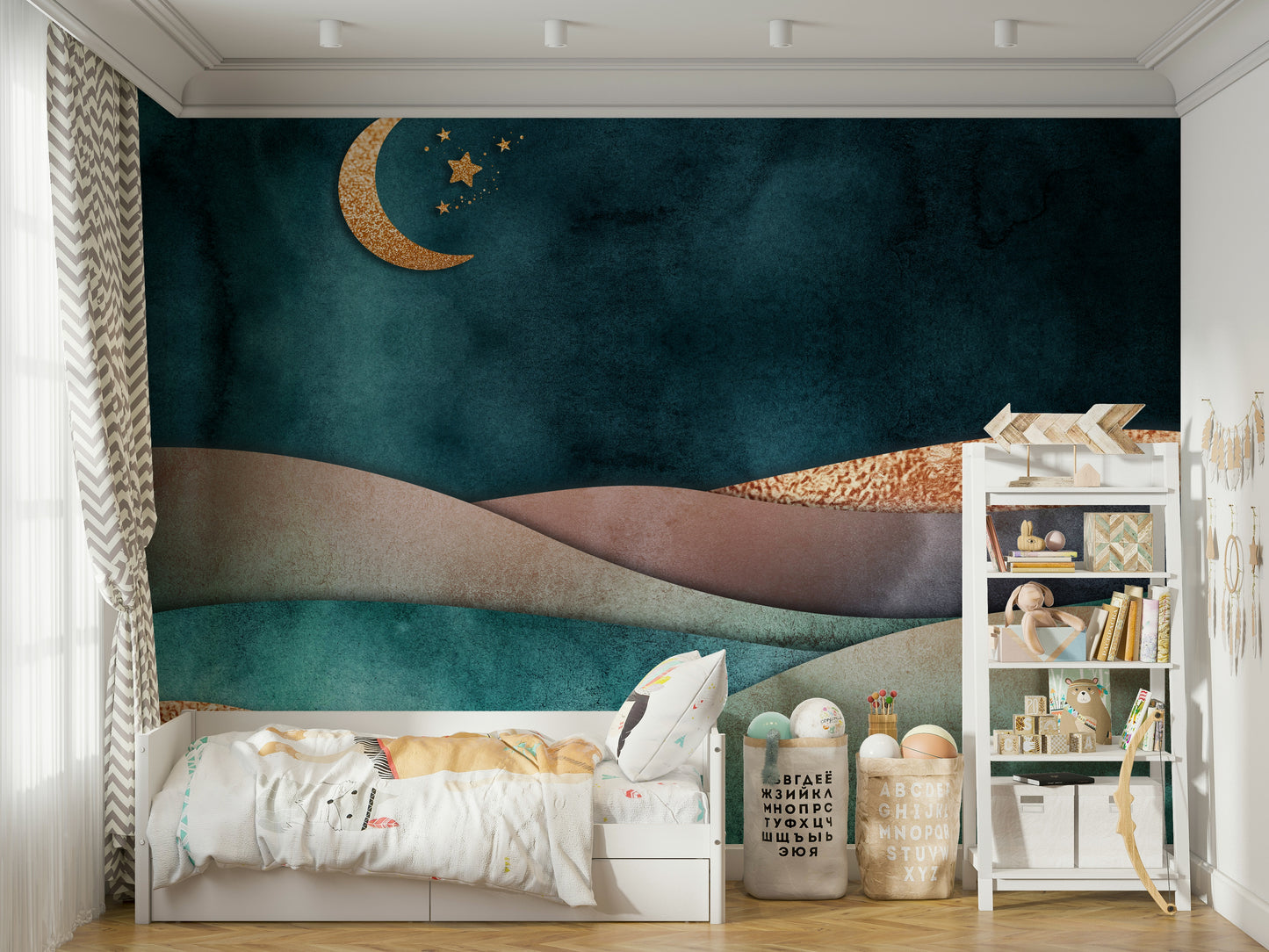 Golden Moon Hues Wall Mural