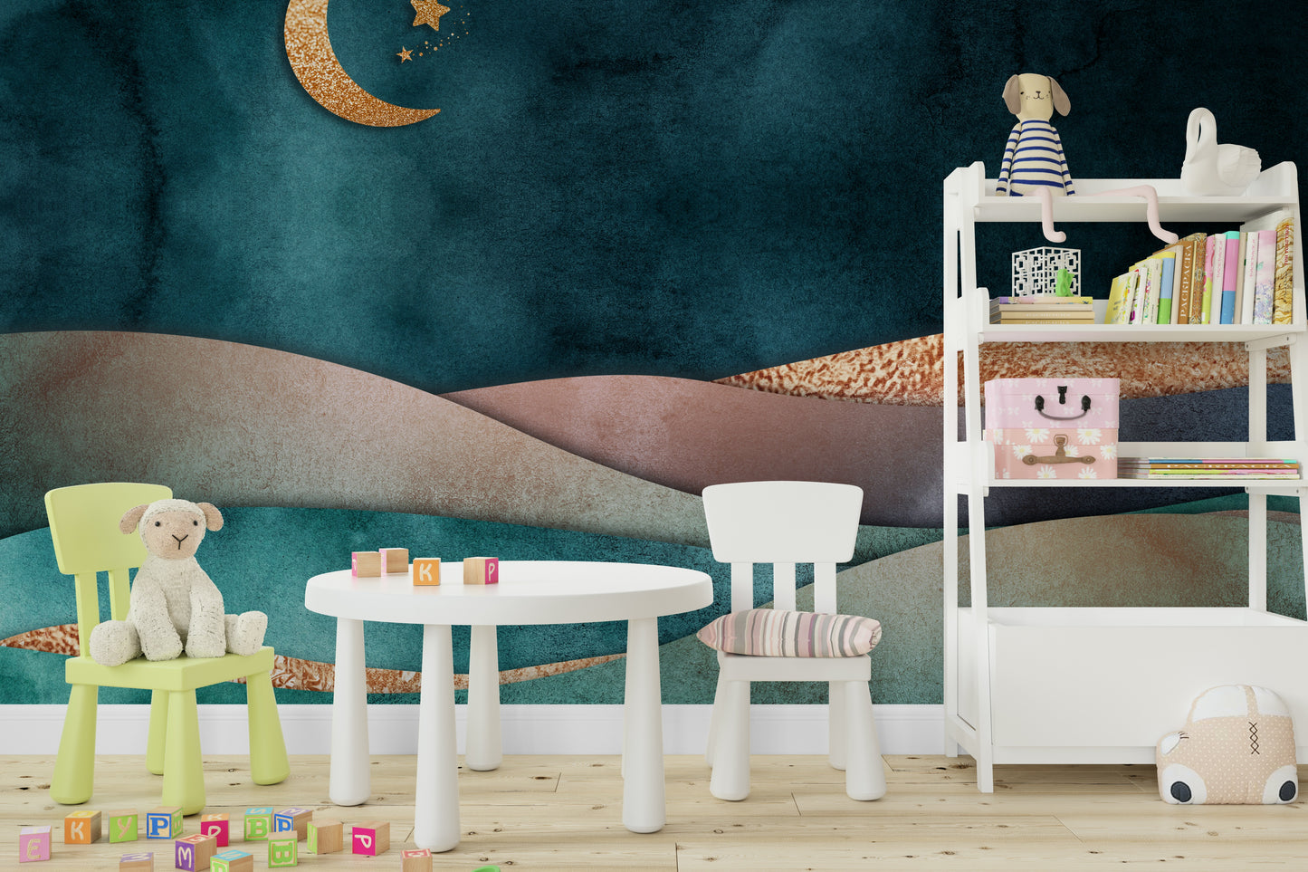 Golden Moon Hues Wall Mural