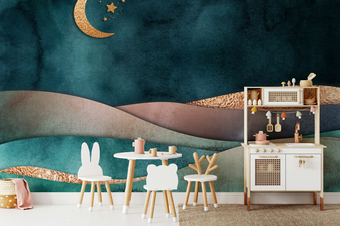 Golden Moon Hues Wall Mural