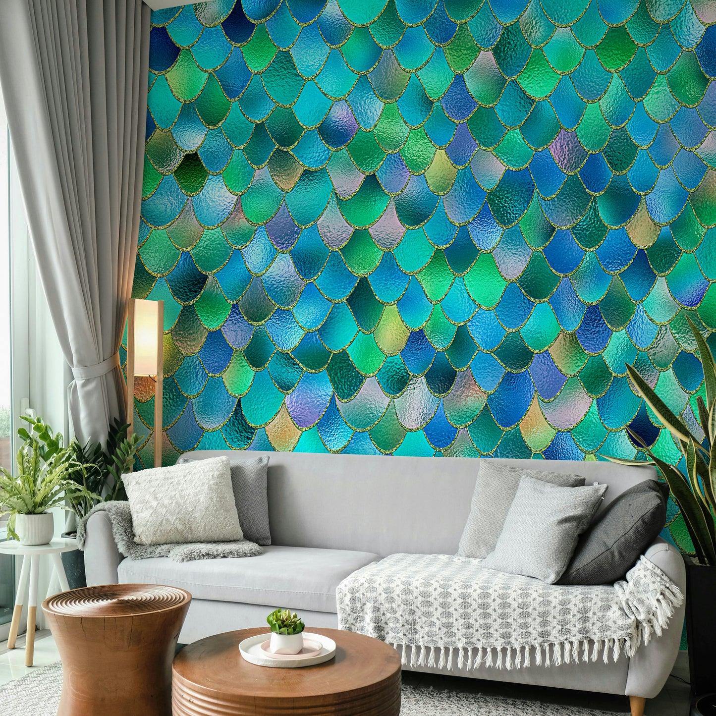 Enchanted Mermaid Scales Wall Mural