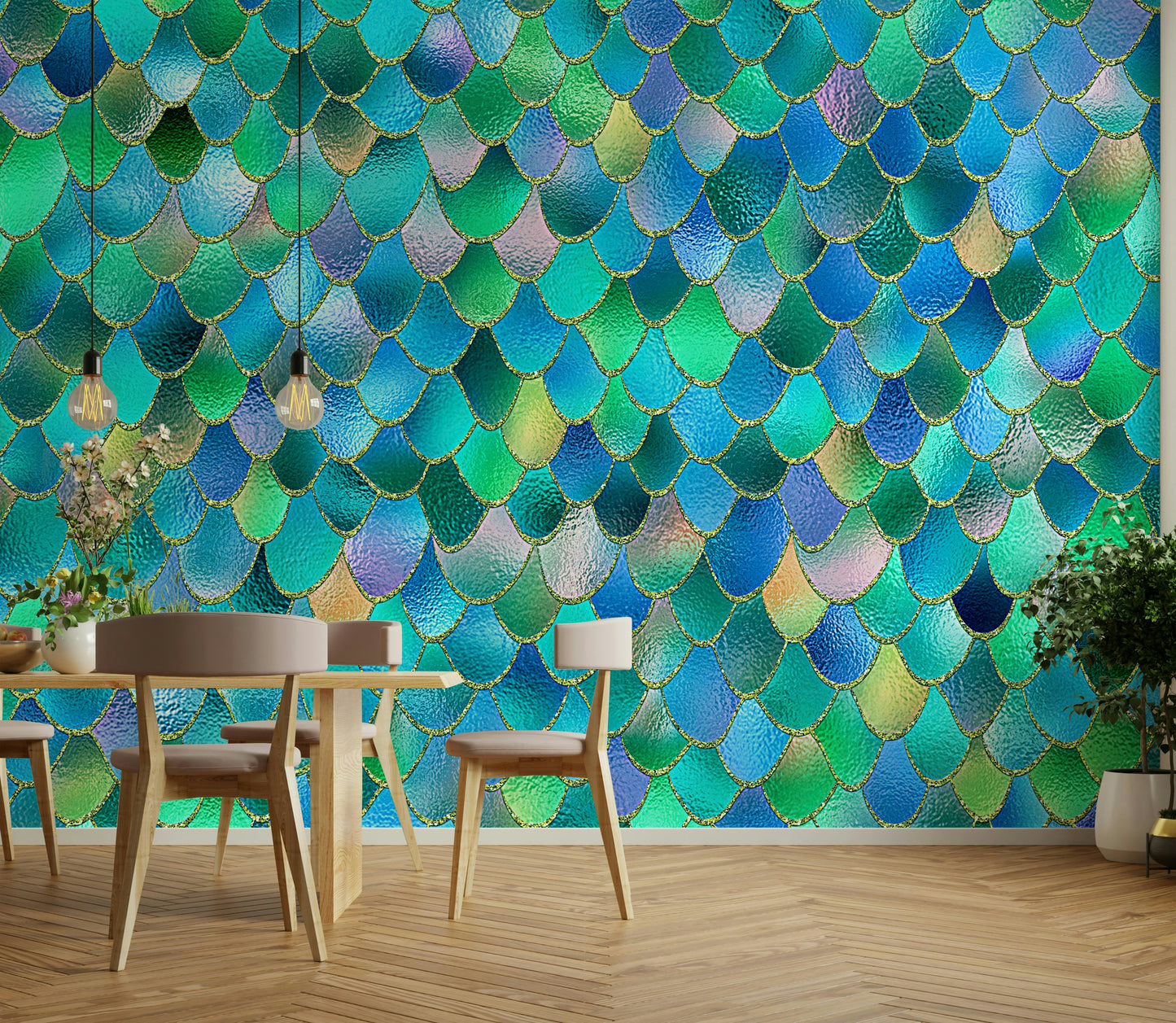 Enchanted Mermaid Scales Wall Mural