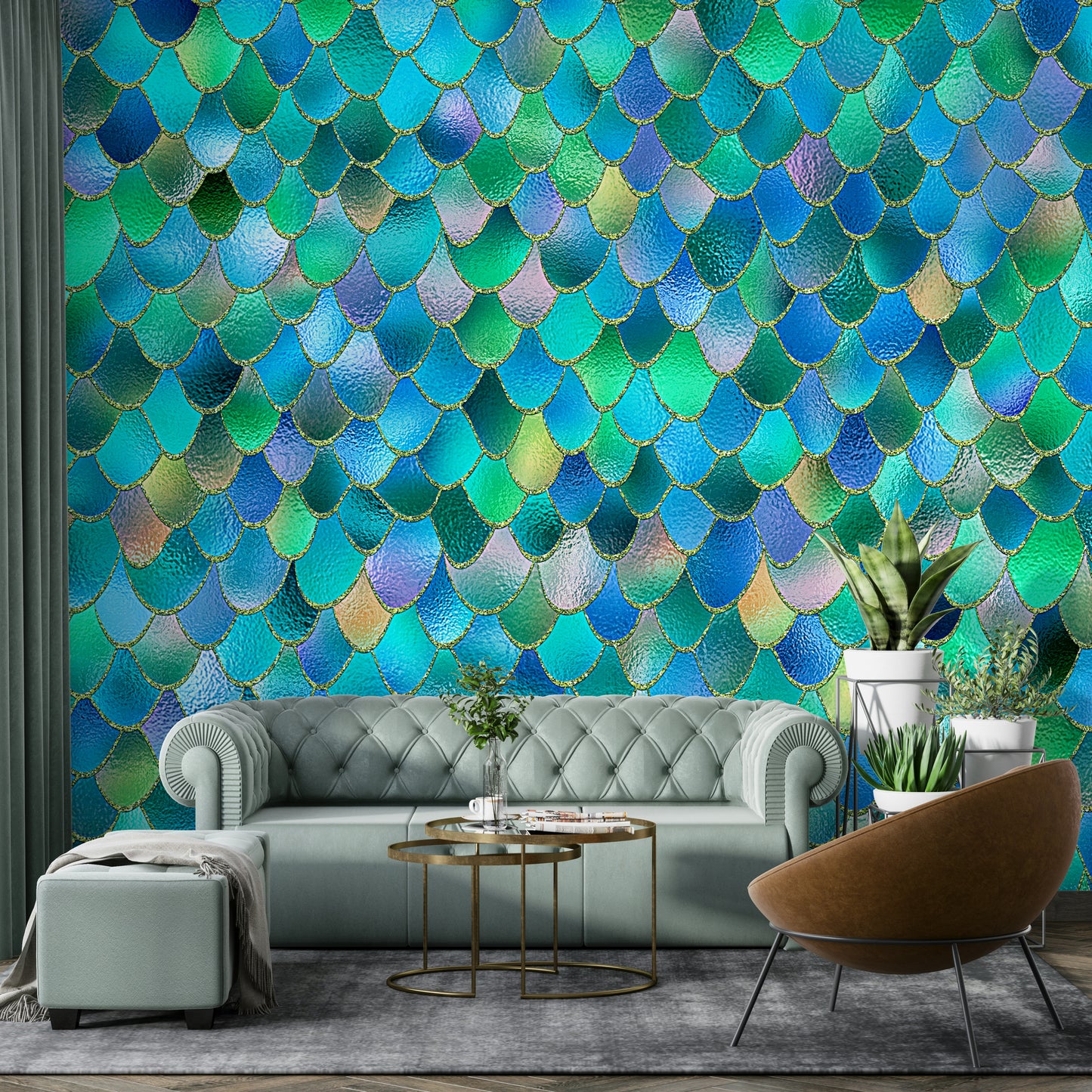 Enchanted Mermaid Scales Wall Mural