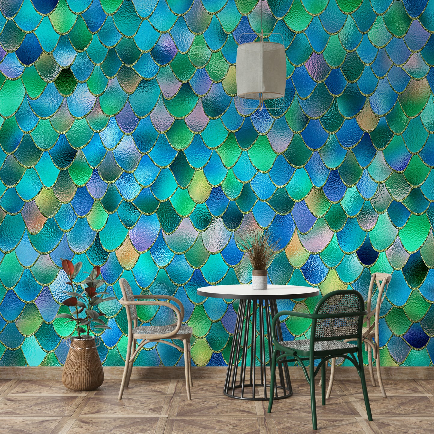 Enchanted Mermaid Scales Wall Mural