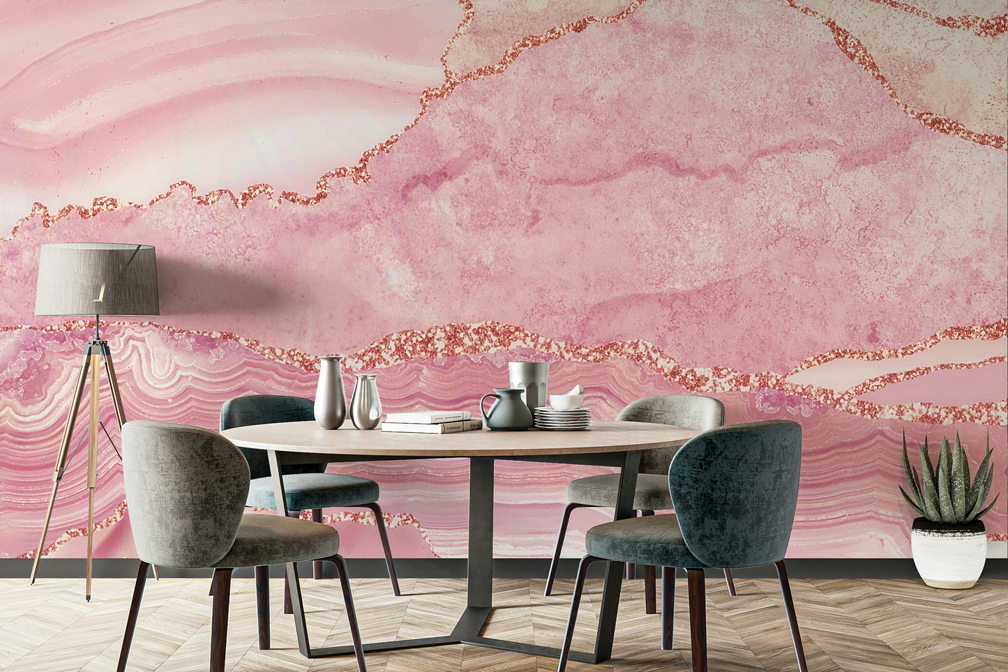Rose Quartz Sparkle Wall Mural