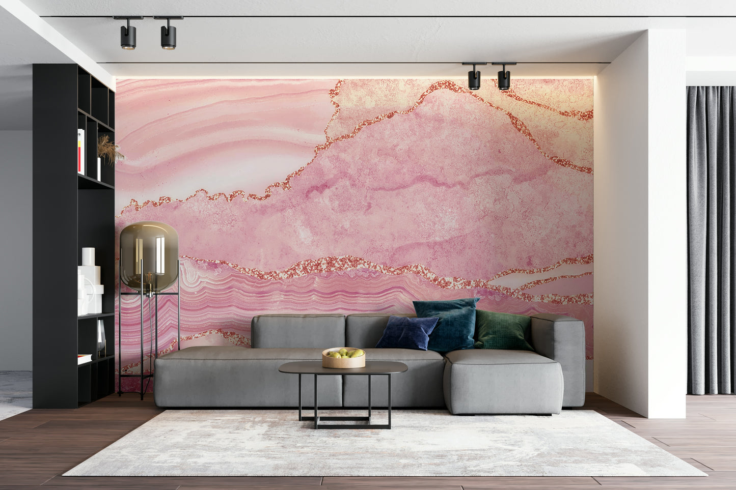 Rose Quartz Sparkle Wall Mural