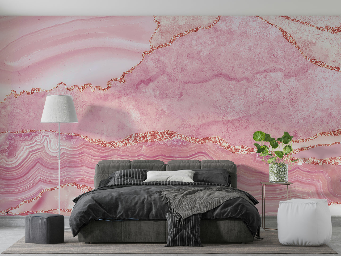 Rose Quartz Sparkle Wall Mural