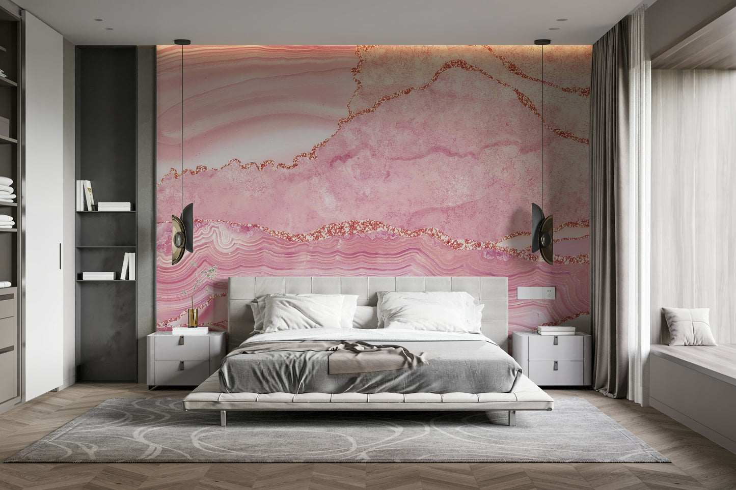 Rose Quartz Sparkle Wall Mural