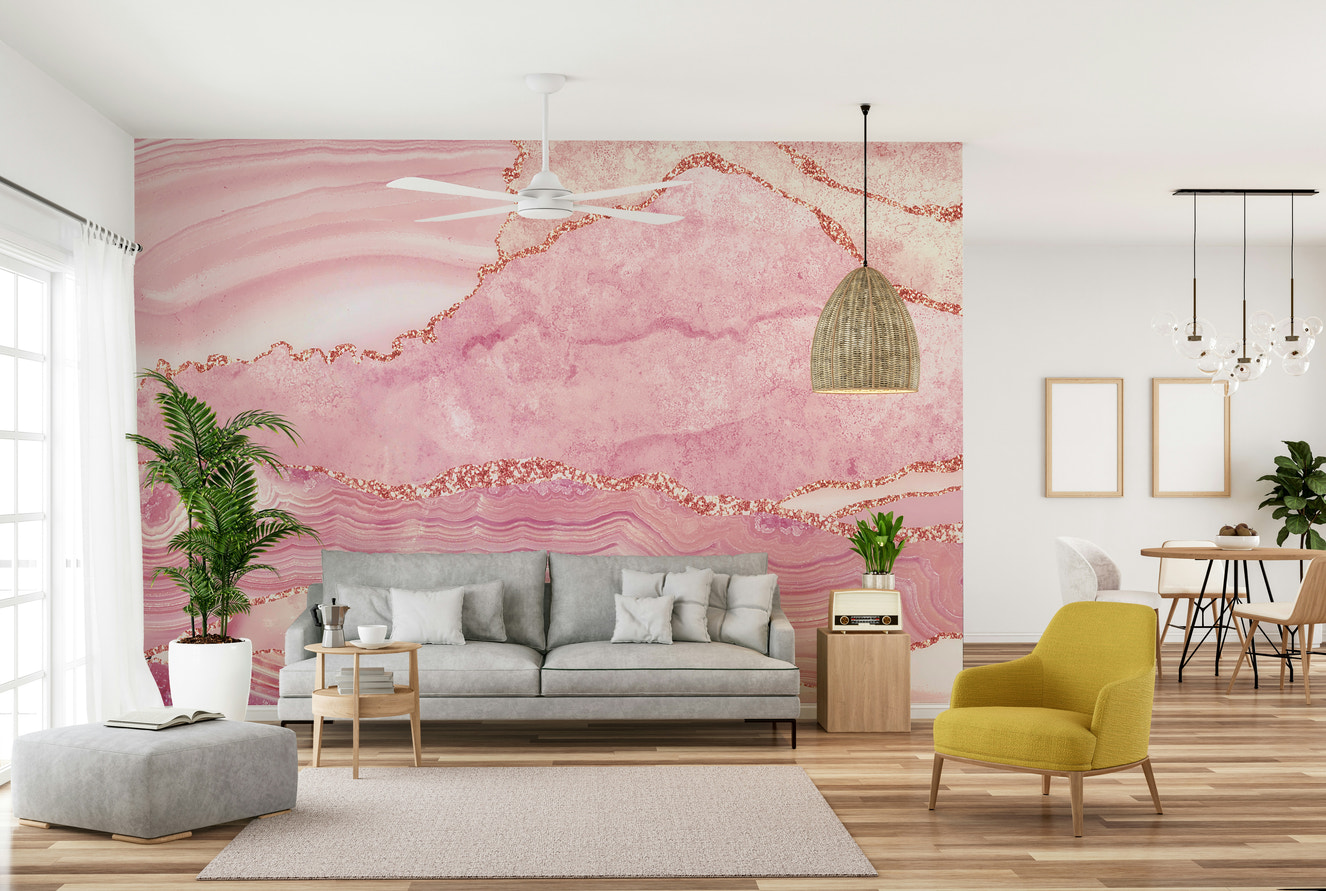 Rose Quartz Sparkle Wall Mural