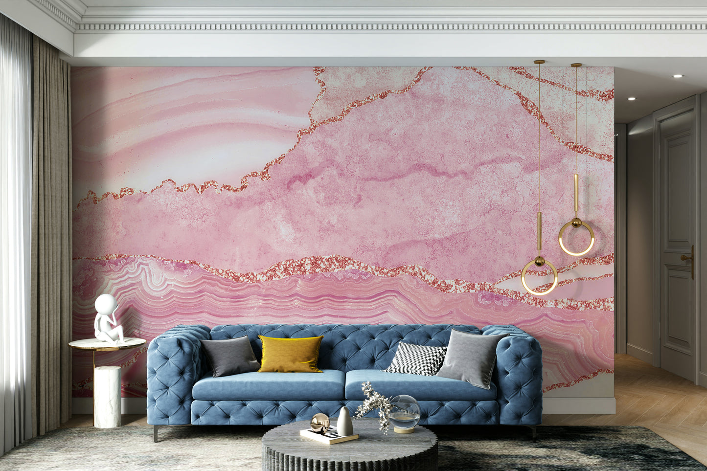 Rose Quartz Sparkle Wall Mural
