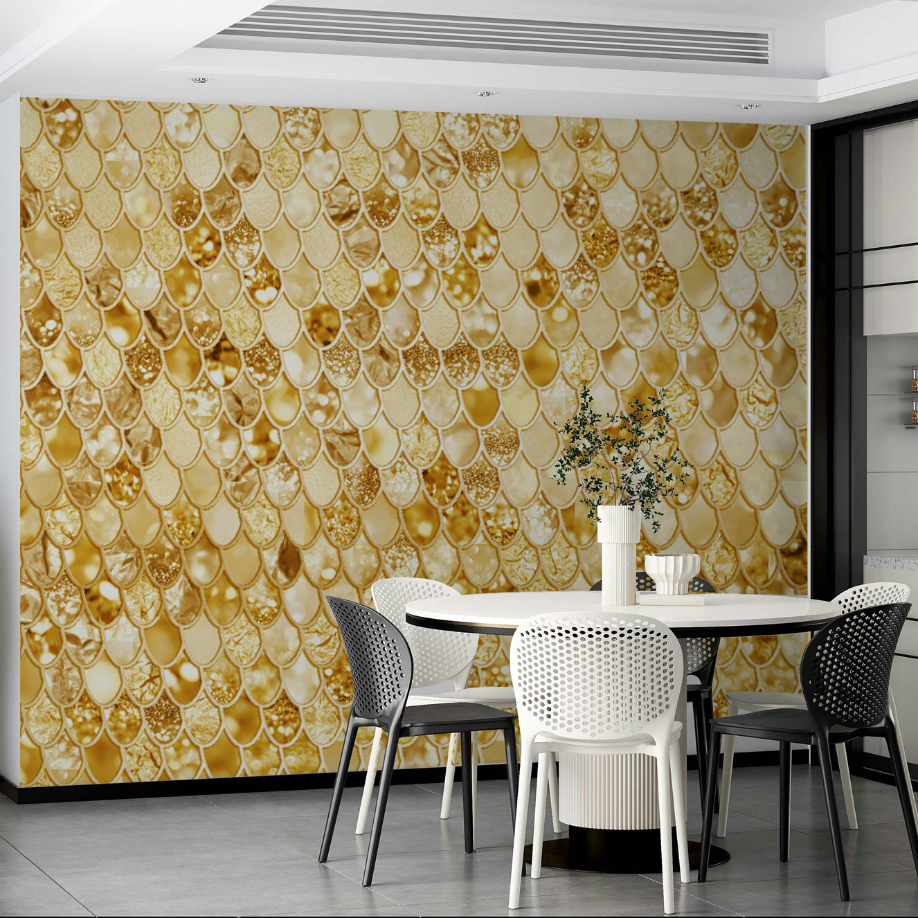Gilded Scales Wall Mural