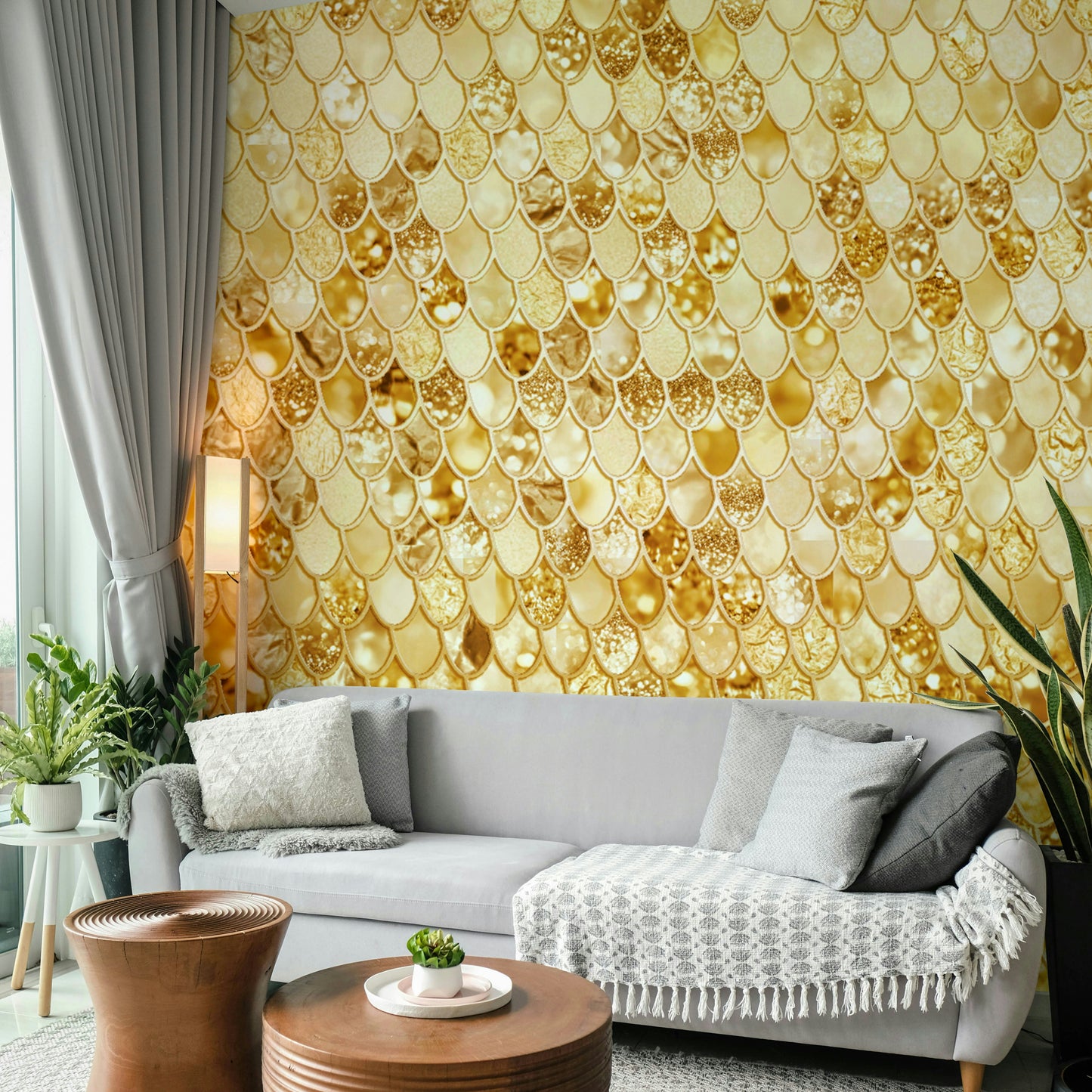 Gilded Scales Wall Mural