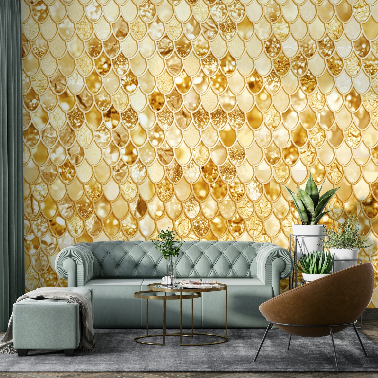 Gilded Scales Wall Mural