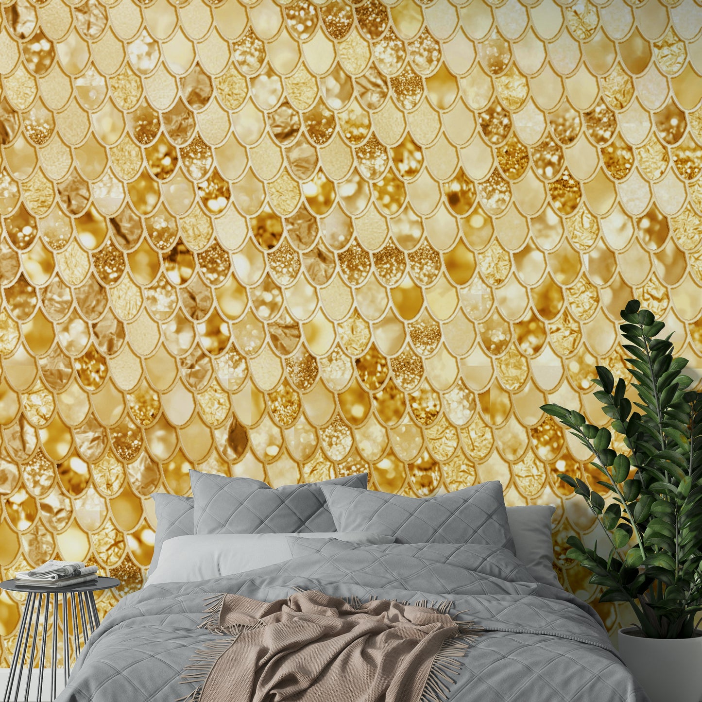 Gilded Scales Wall Mural