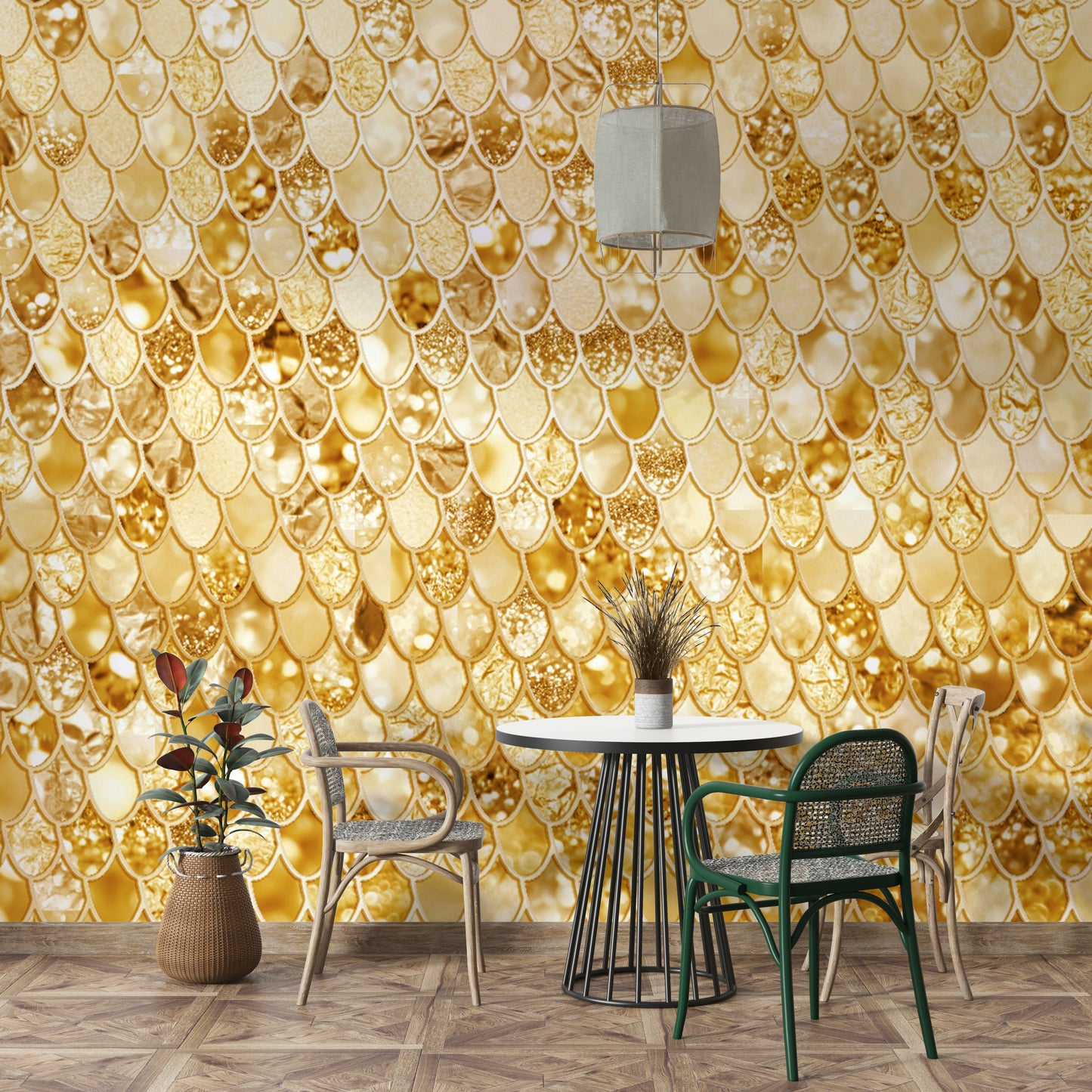 Gilded Scales Wall Mural