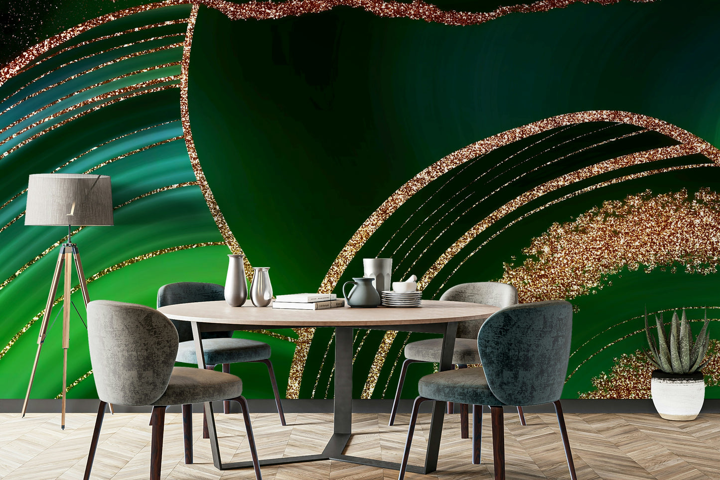 Gilded Geodes Wall Mural