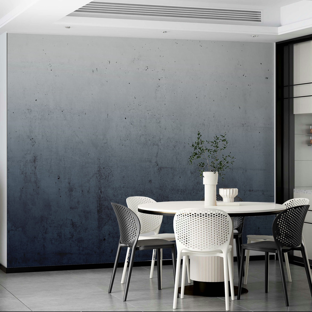 Blue Ombre on Concrete Wall Mural