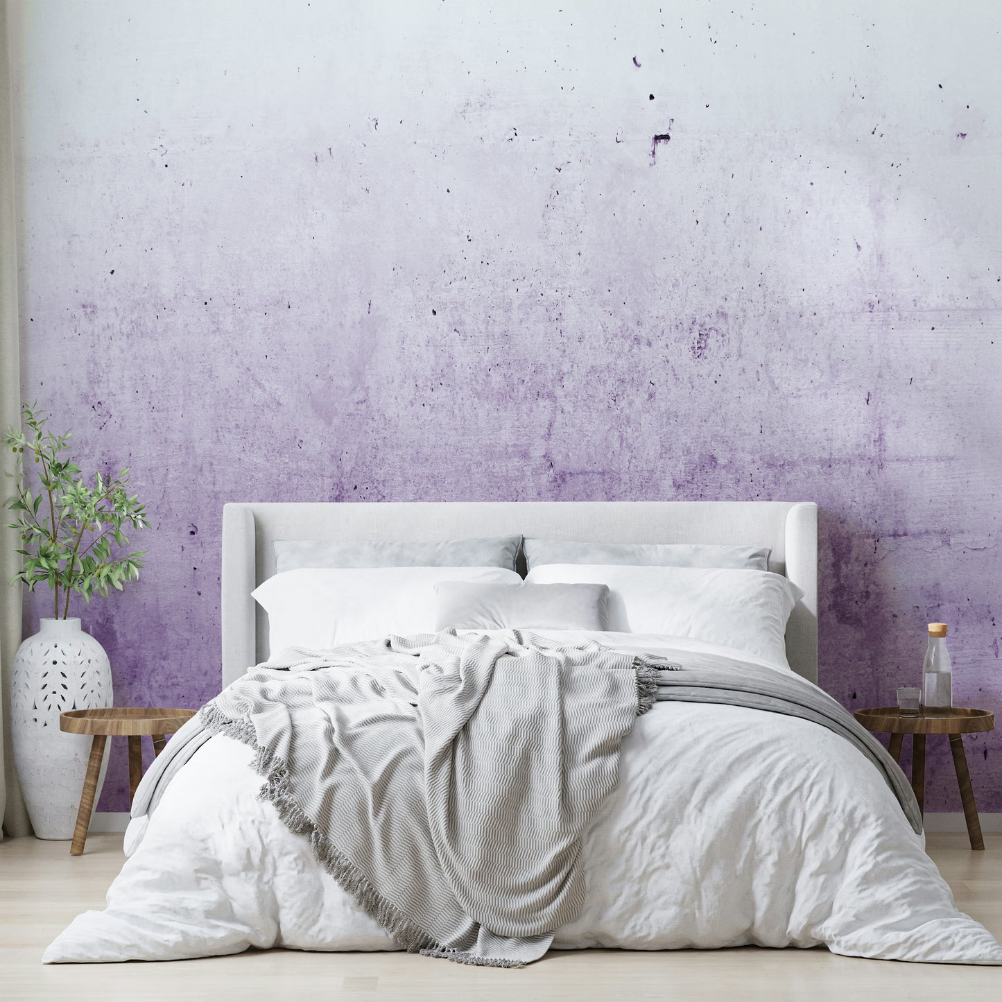Radiant Orchid Ombre Concrete Wall Mural