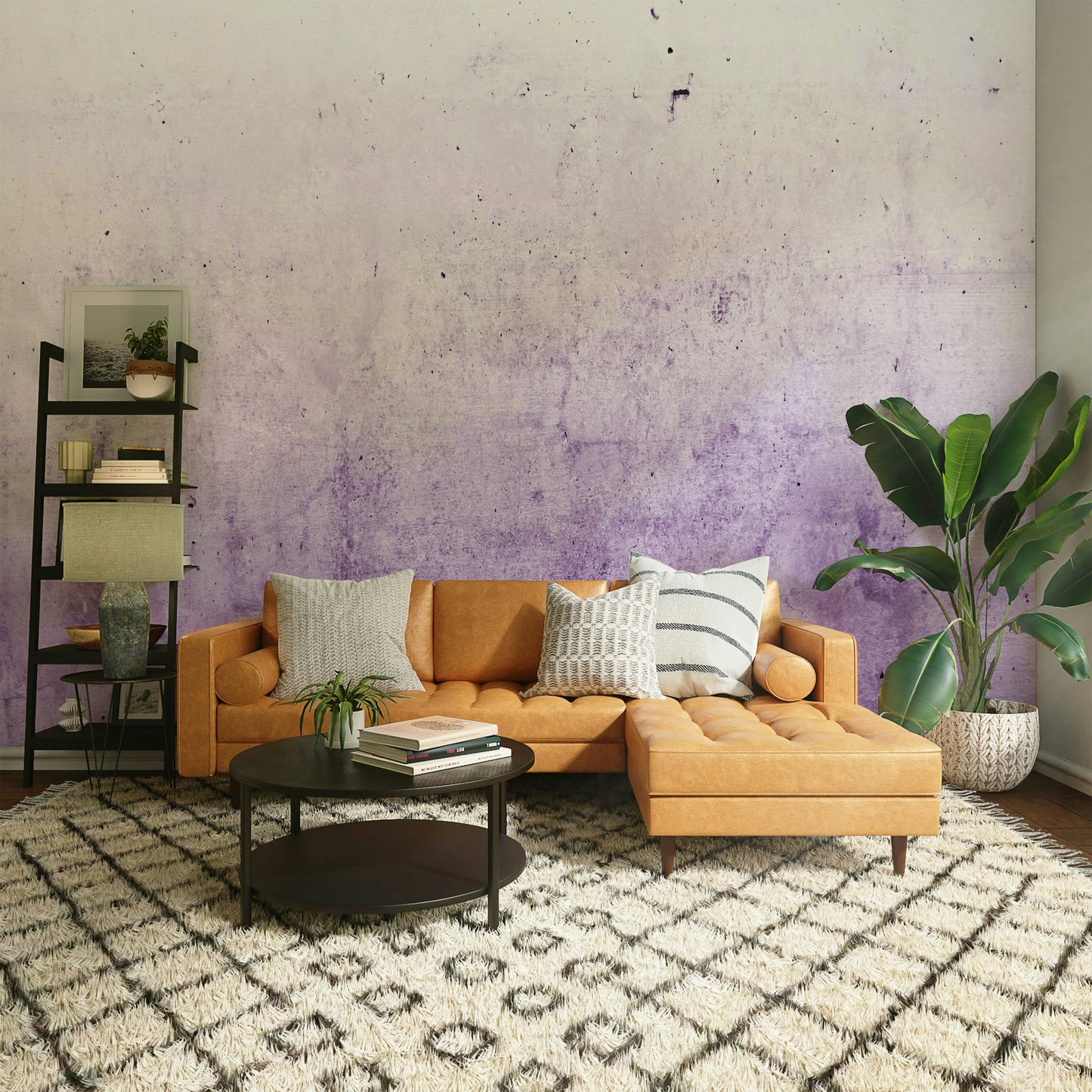 Radiant Orchid Ombre Concrete Wall Mural