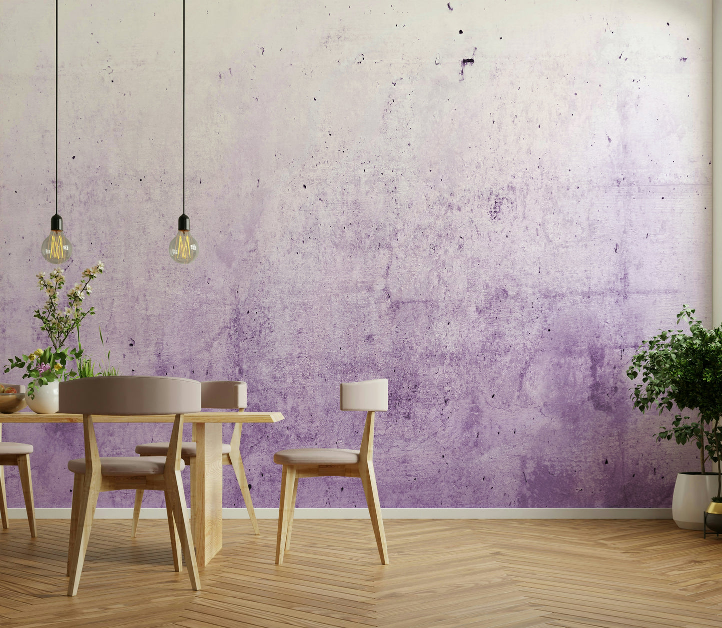 Radiant Orchid Ombre Concrete Wall Mural