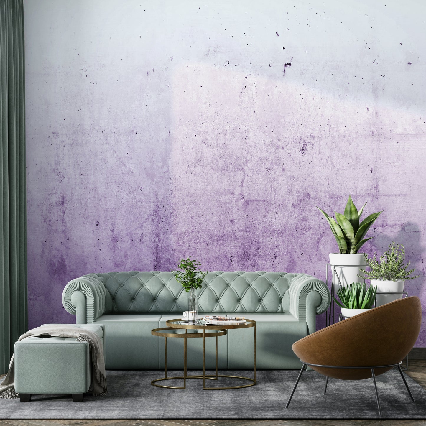 Radiant Orchid Ombre Concrete Wall Mural