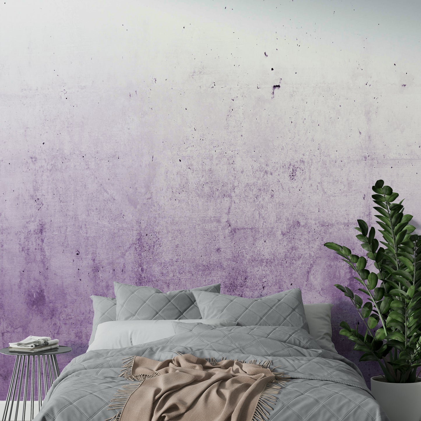 Radiant Orchid Ombre Concrete Wall Mural