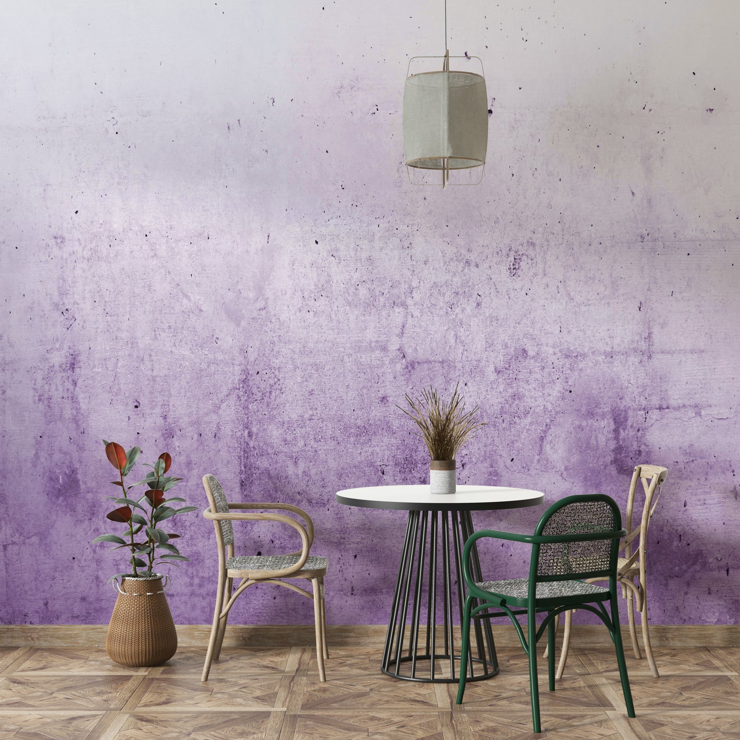 Radiant Orchid Ombre Concrete Wall Mural