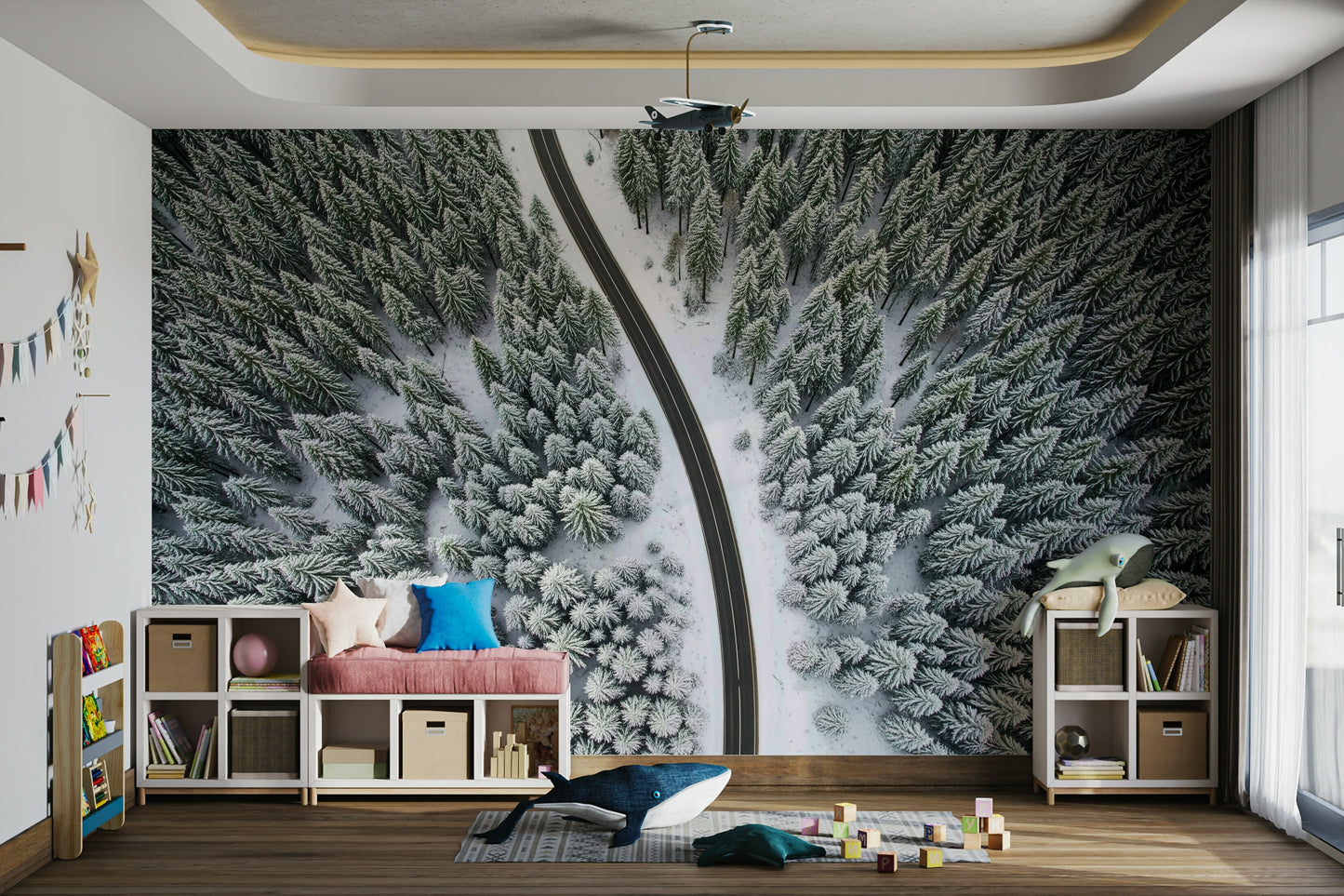 Winter Road Canopy Wall Mural