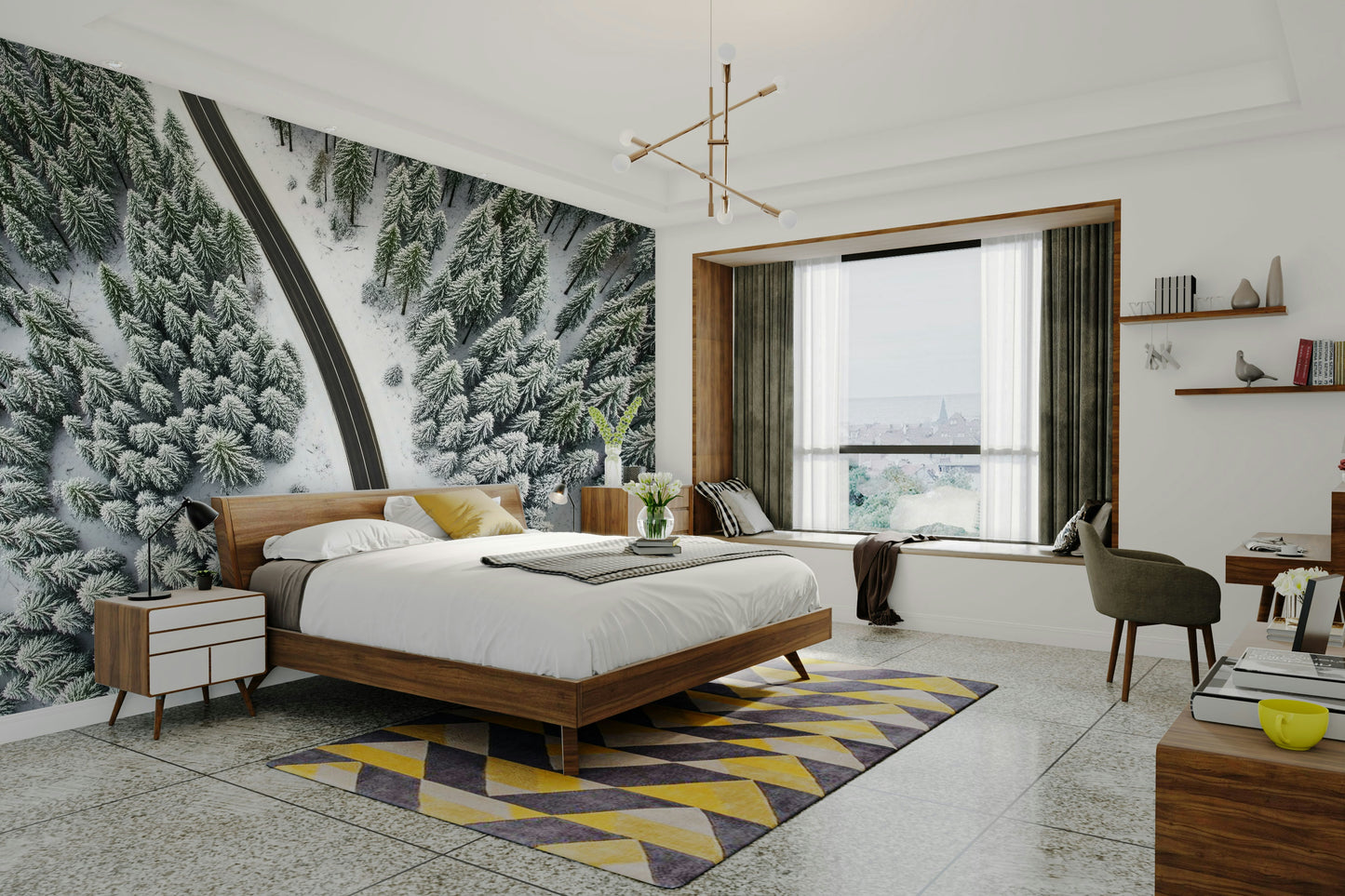 Winter Road Canopy Wall Mural