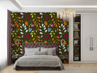 Wallpaper for walls featuring a wild garden.

