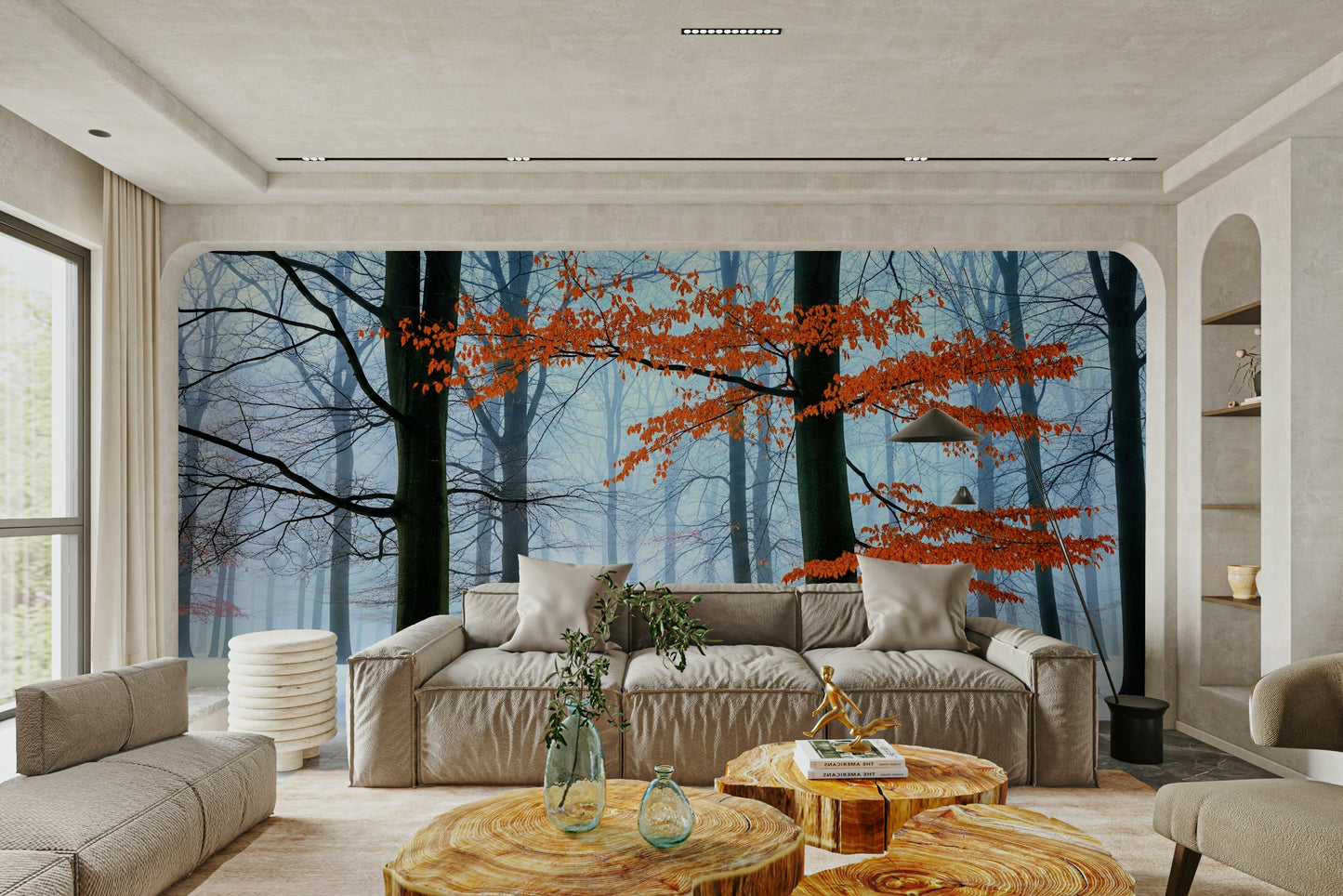 Wallpaper with a unique artistic style and contrasting colors

