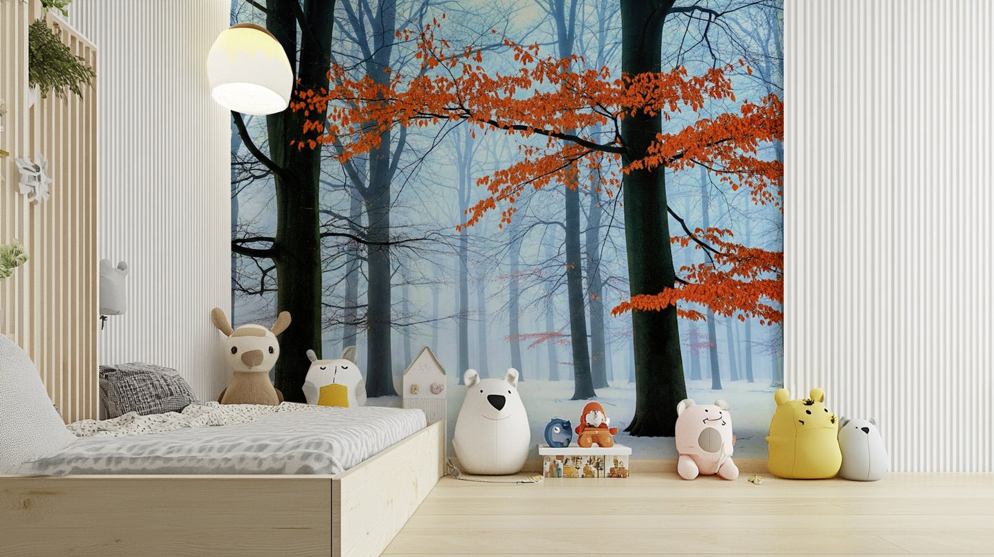 A dining area with a unique cool and warm design

