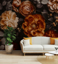 An interior with a peaceful and elegant accent wall

