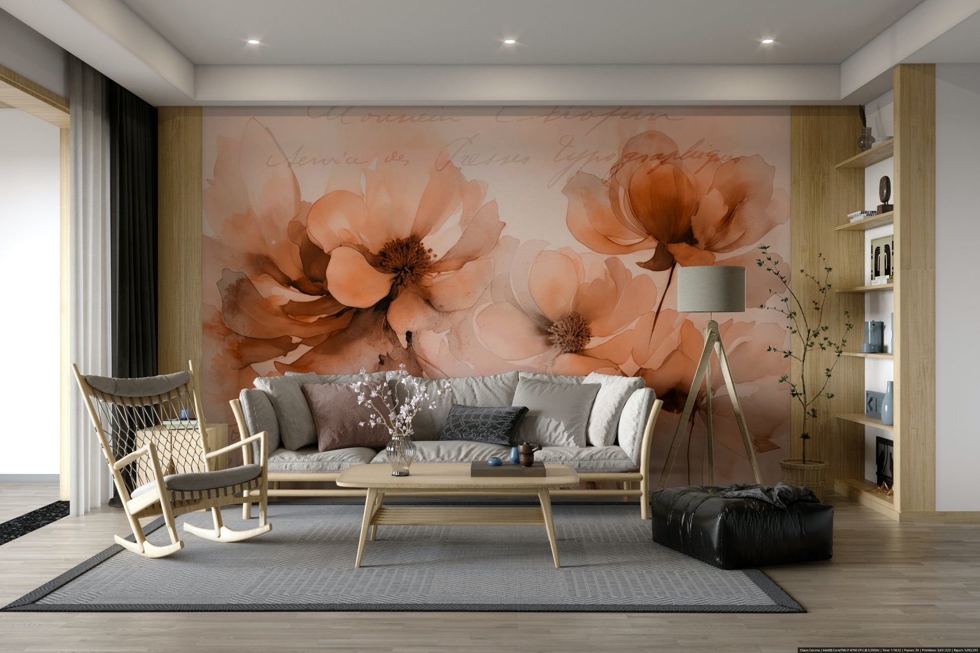 Close-up of a delicate floral pattern in soft pastels

