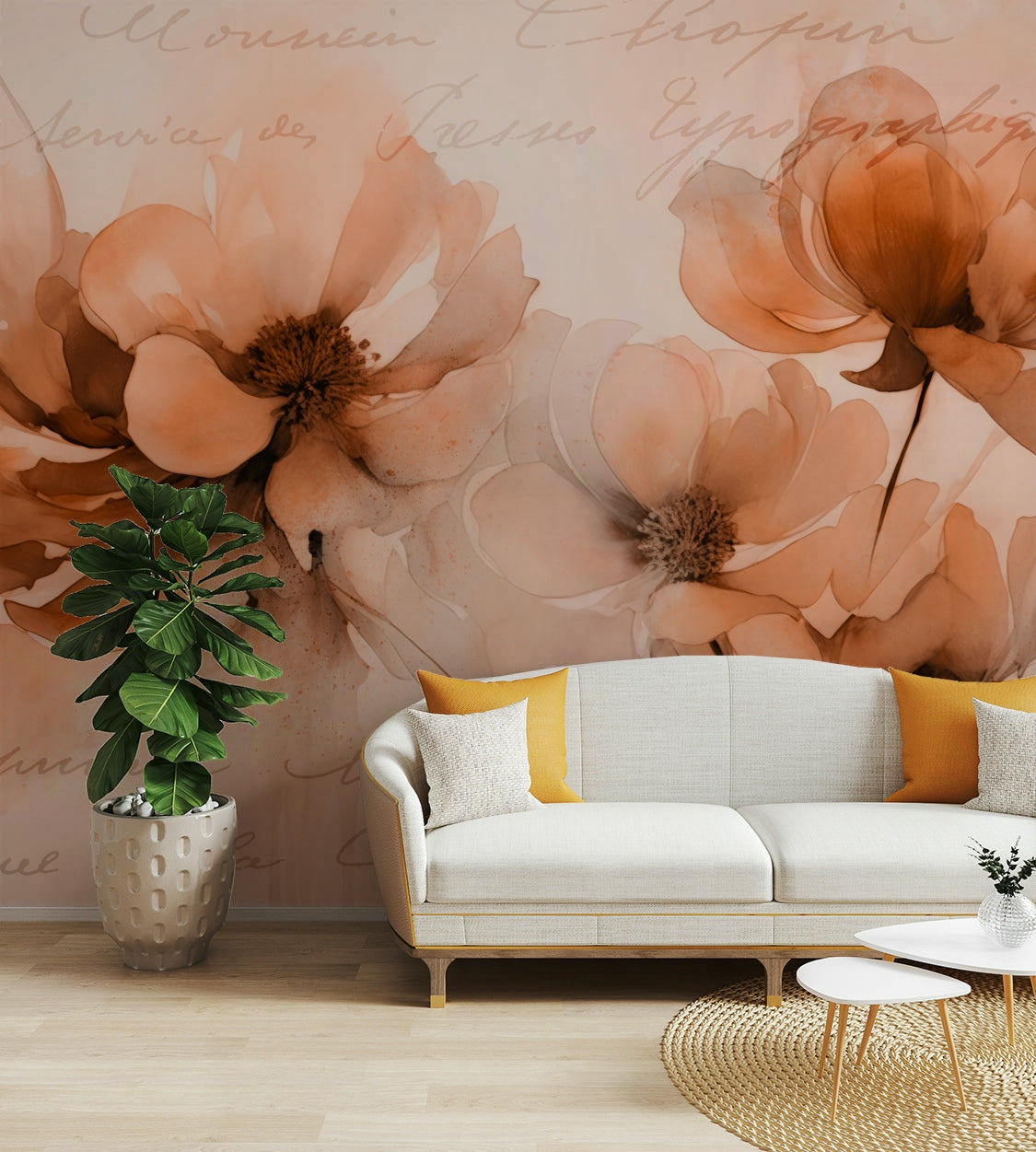 Detailed view of the soft, watercolor-like strokes

