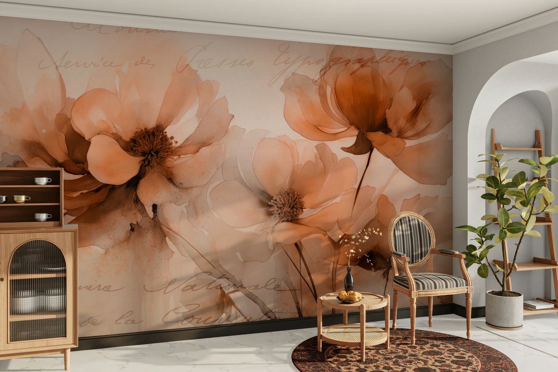 High-quality image of the vintage blossom wallpaper

