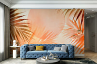 A dining room with a unique tropical design

