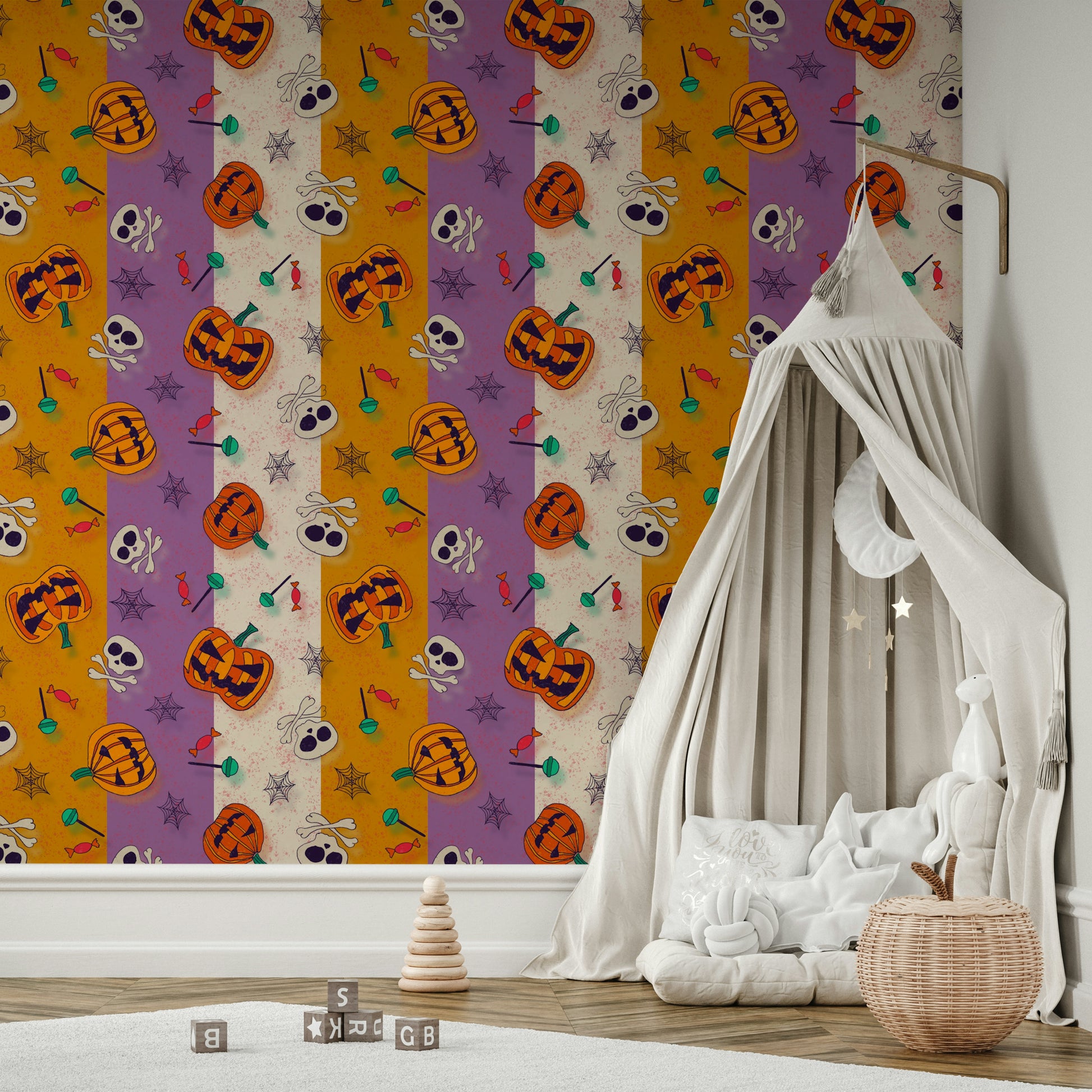 Festive Halloween Pattern night mural wallpaper
