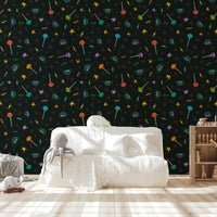 Dark Cosmic Candy wallpaper on a wall

