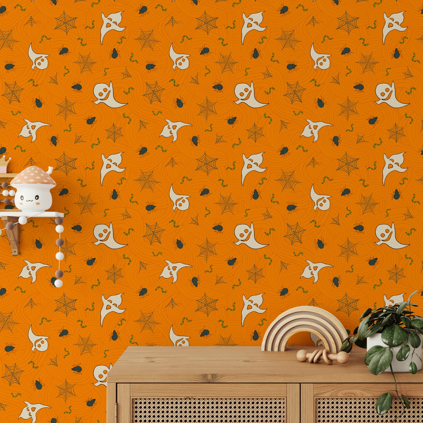 Halloween Haunt Party eerie mural wallpaper

