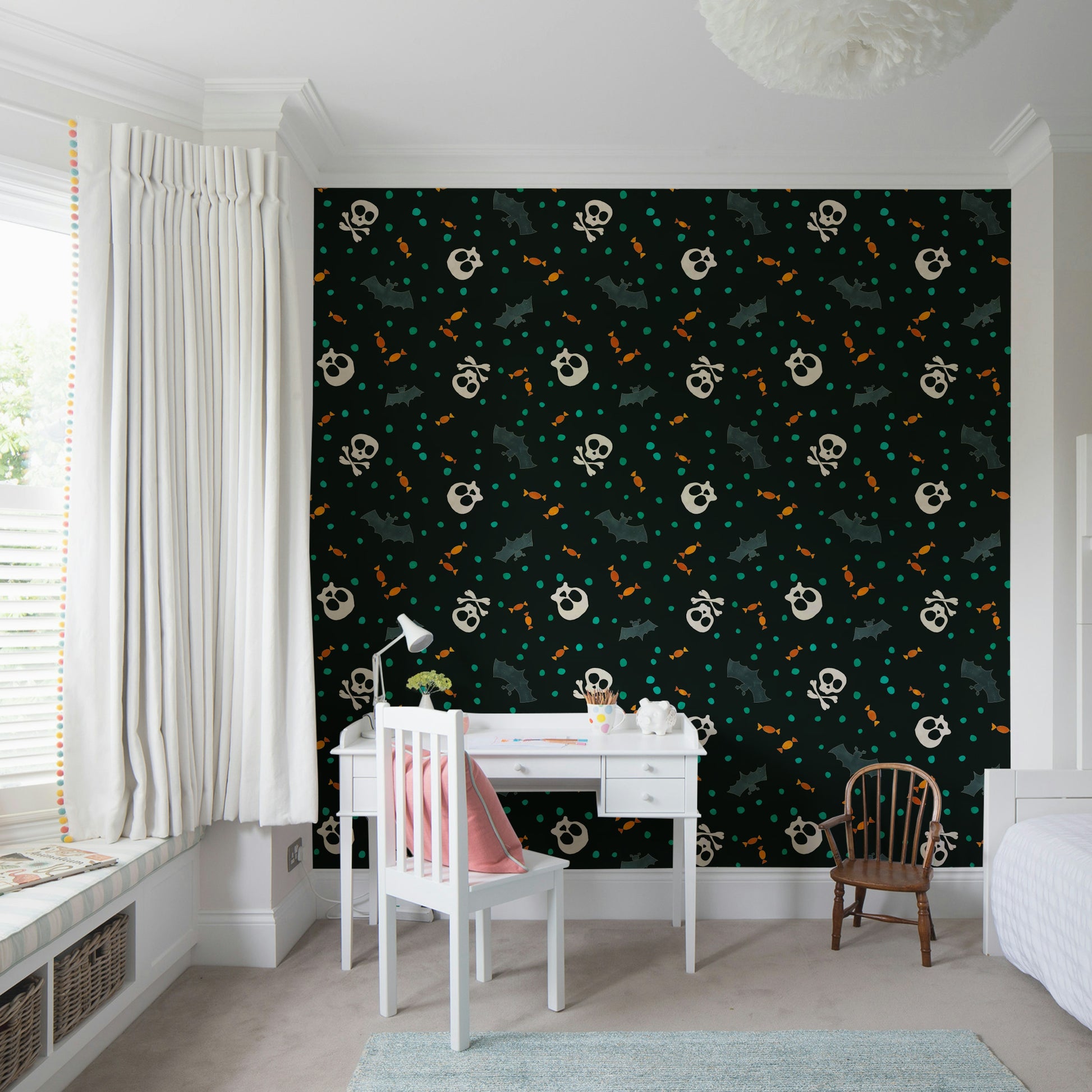 Trick or Treat party wallpaper mural.







