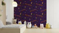 Scary Halloween Purple Wallpaper for Kids' room.



