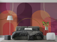 Wallpaper with a retro, 1970s-inspired design

